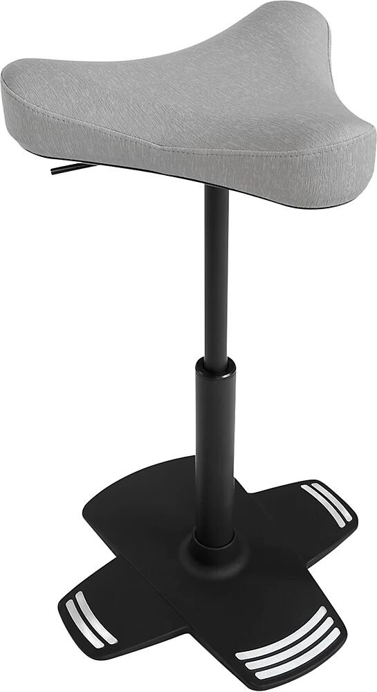 Topstar Taburete de apoyo SITNESS FALCON, con asiento ergonómico en forma de sillín, tapizado gris