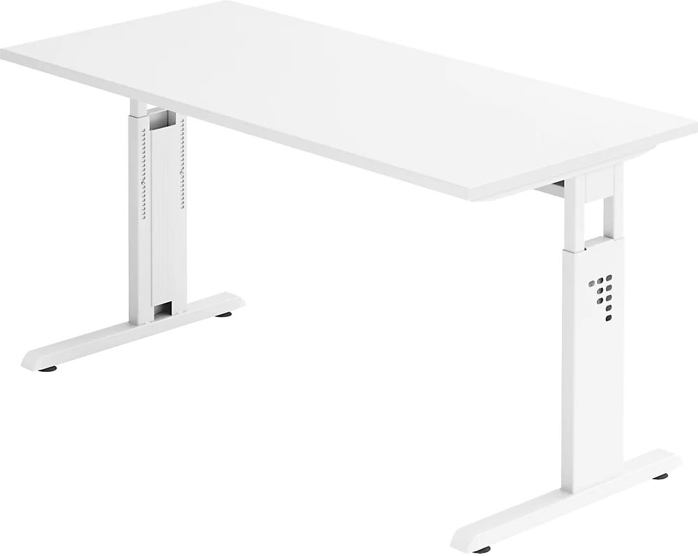 kaiserkraft Escritorio Mini-Office C, armazón de pata en C blanco, anchura 1400 mm, blanco