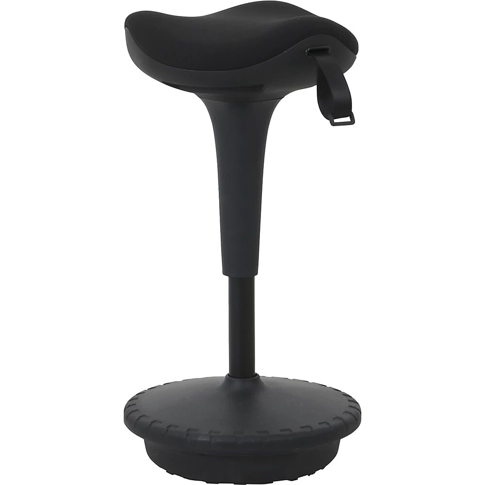 Twinco Taburete de apoyo 6156, asiento triangular de 325 mm, tapizado negro
