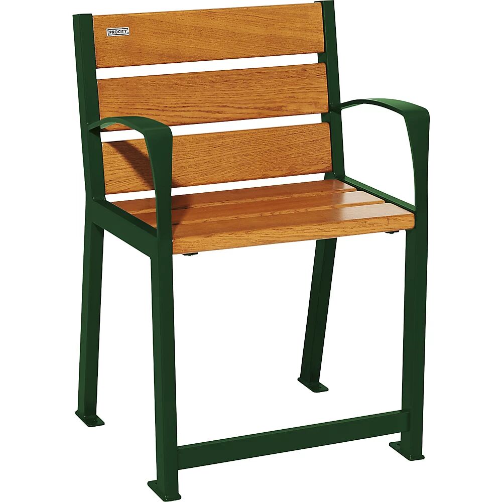 PROCITY Silla SILAOS® de madera, para personas mayores, verde musgo, decoración de roble claro