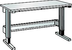 LISTA Mesa de trabajo de altura regulable eléctricamente MOVE, con armazón de patas en C, A x P 2000 x 700 mm