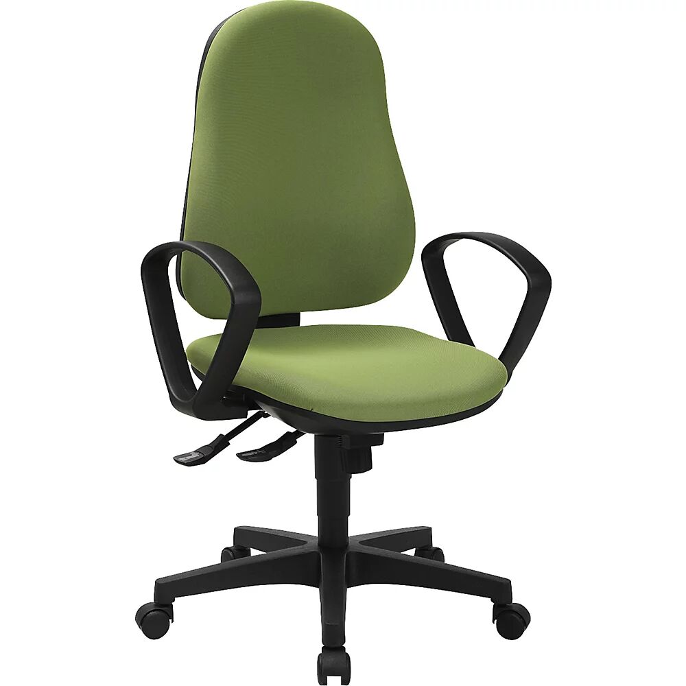 Topstar Silla giratoria ergonómica SUPPORT SY, con reposabrazos, mecanismo de sincronización, salvia