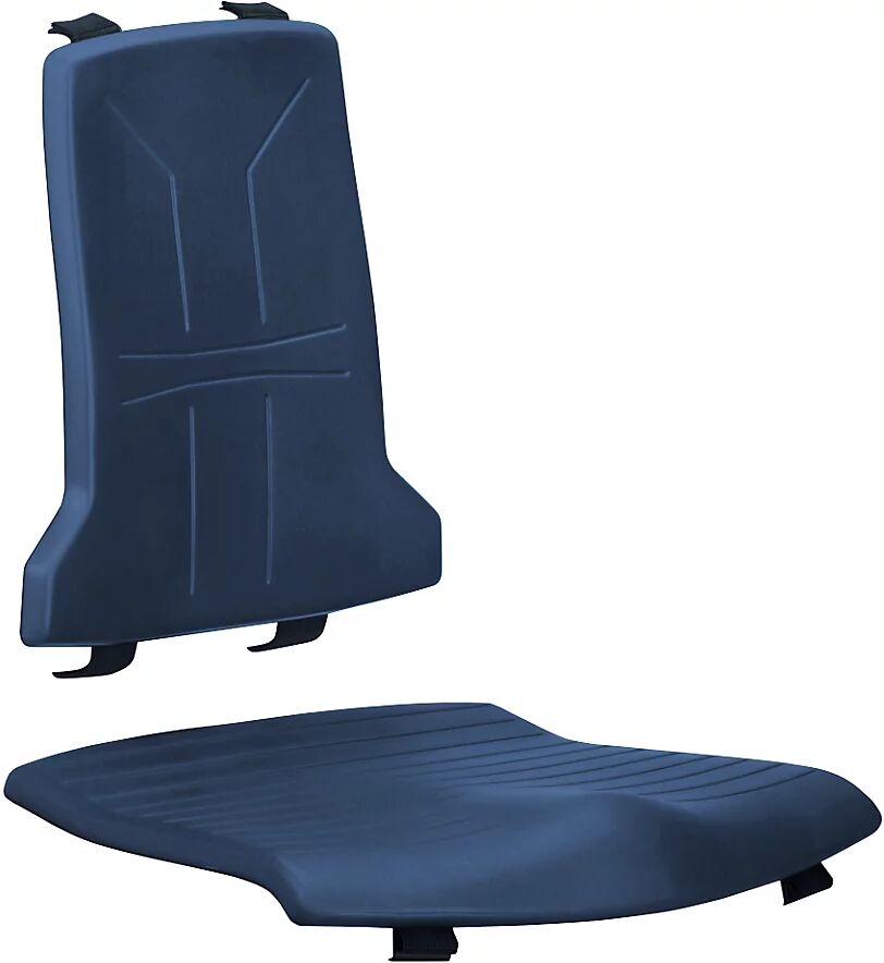 bimos Acolchado, modelo estándar, 1 acolchado para el asiento y 1 para el respaldo, acolchado de espuma de PU, azul