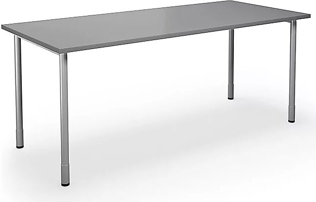 kaiserkraft Mesa multiusos DUO-C, tablero recto, A x P 1800 x 800 mm, gris luminoso, plateado