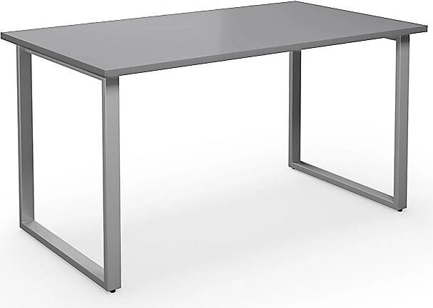 kaiserkraft Mesa multiusos DUO-O, tablero recto, A x P 1400 x 800 mm, gris luminoso, plateado