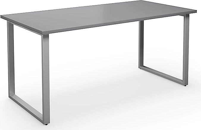 kaiserkraft Mesa multiusos DUO-O, tablero recto, A x P 1600 x 800 mm, gris luminoso, plateado