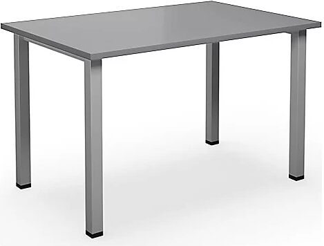 kaiserkraft Mesa multiusos DUO-U, tablero recto, A x P 1200 x 800 mm, gris luminoso, plateado