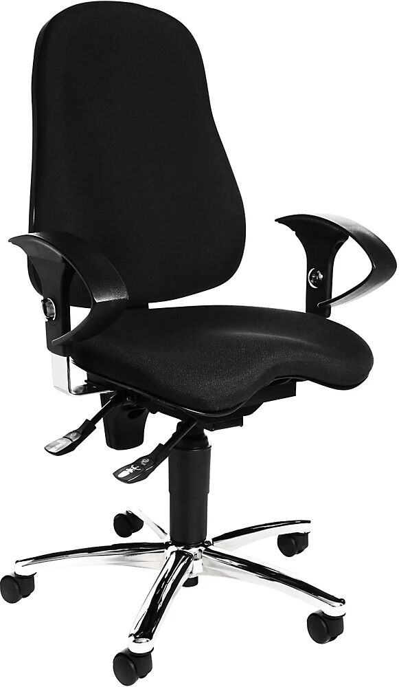 Topstar Silla giratoria de oficina SITNESS 10, con brazos regulables, en negro