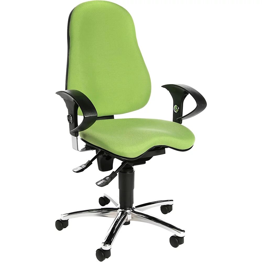 Topstar Silla giratoria de oficina SITNESS 10, con brazos regulables, en verde manzana