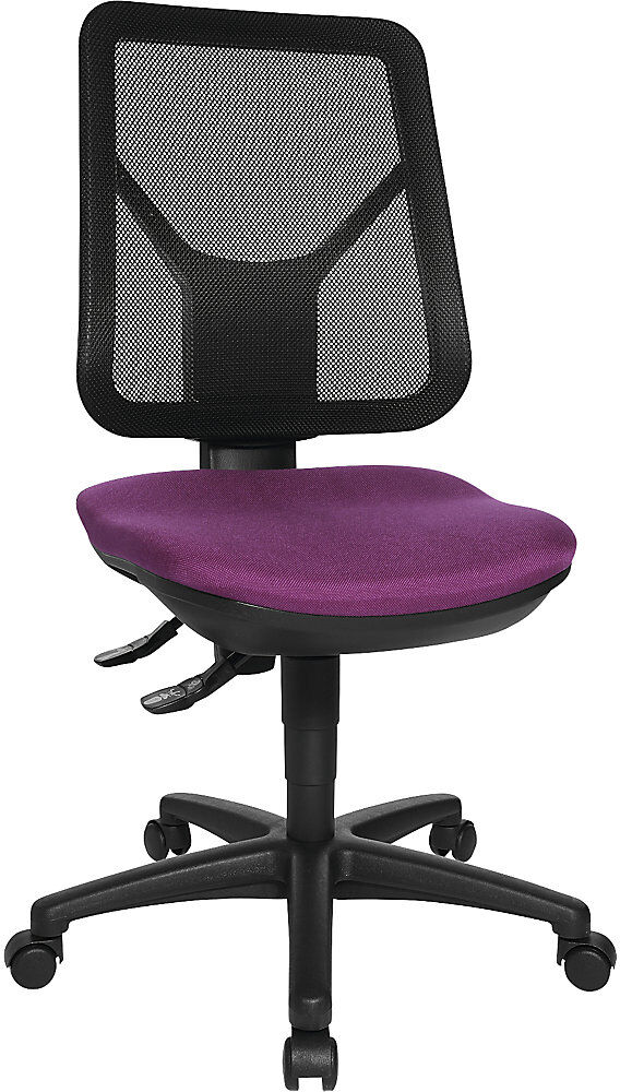 Topstar Silla giratoria ergonómica, respaldo reticulado, lila