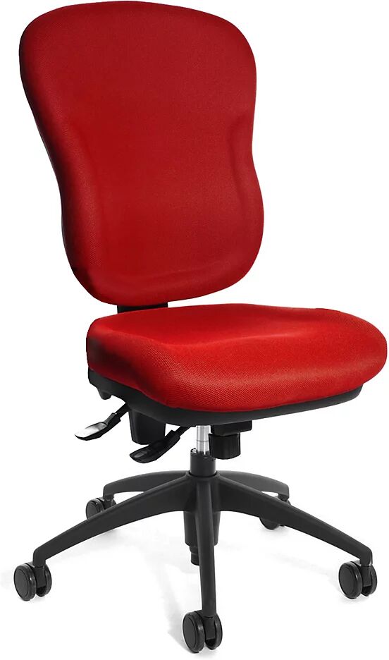 Topstar Silla giratoria de oficina WELLPOINT 30 SY, respaldo alto con acolchado de espuma conformada, en rojo