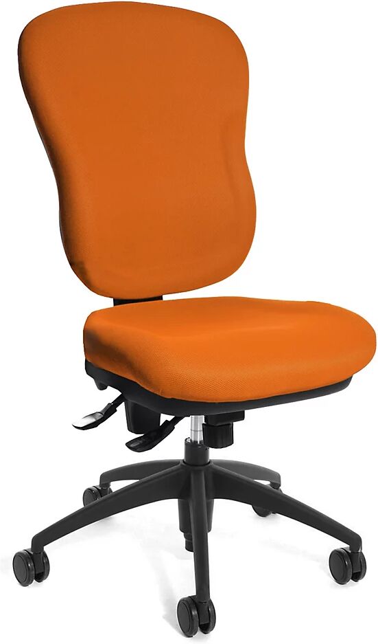 Topstar Silla giratoria de oficina WELLPOINT 30 SY, respaldo alto con acolchado de espuma conformada, en naranja