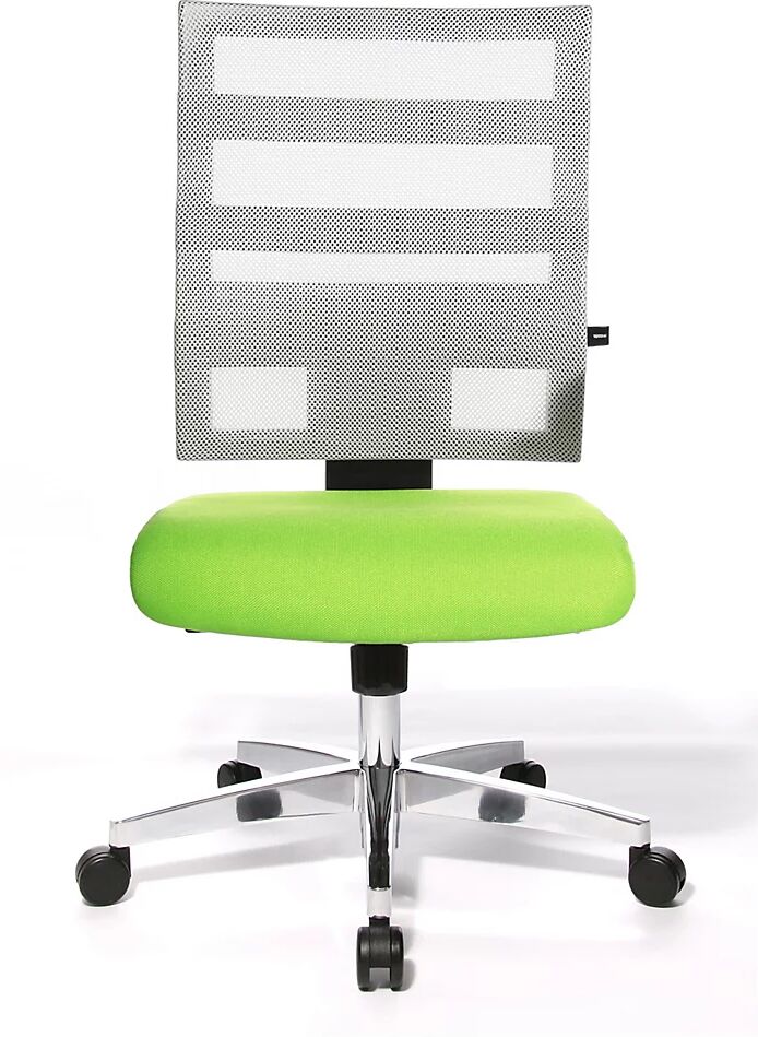 Topstar Silla giratoria de oficina X-PANDER, respaldo reticulado con cintas elásticas de goma, en blanco / verde manzana