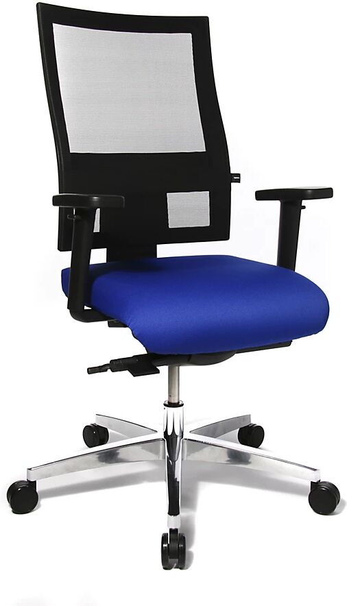 Topstar Silla giratoria de oficina PROFI NET 11, brazos de altura regulable con apoyo Softpad, en azul