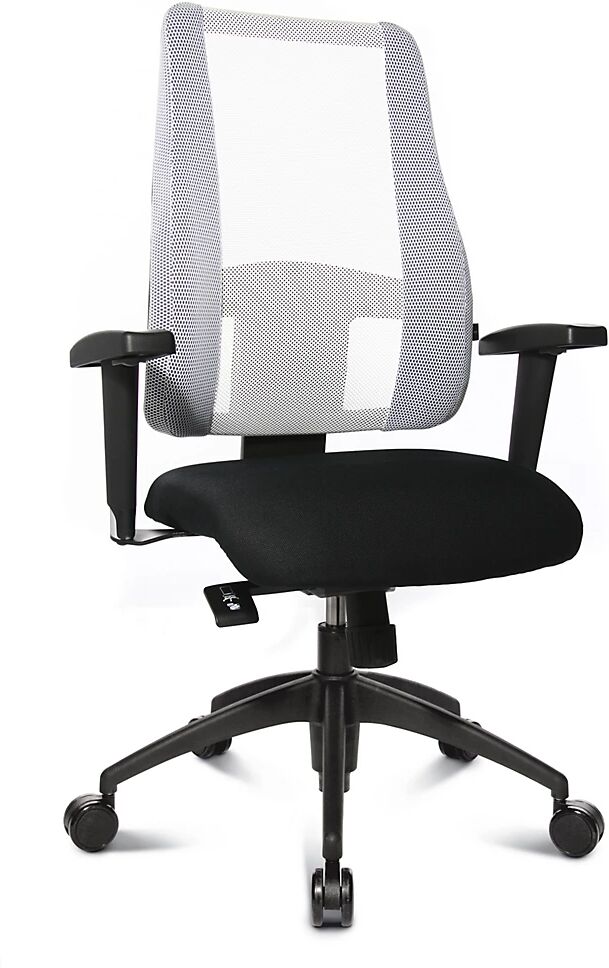 Topstar Silla giratoria de oficina LADY SITNESS DELUXE, móvil con 7 zonas, en negro / blanco