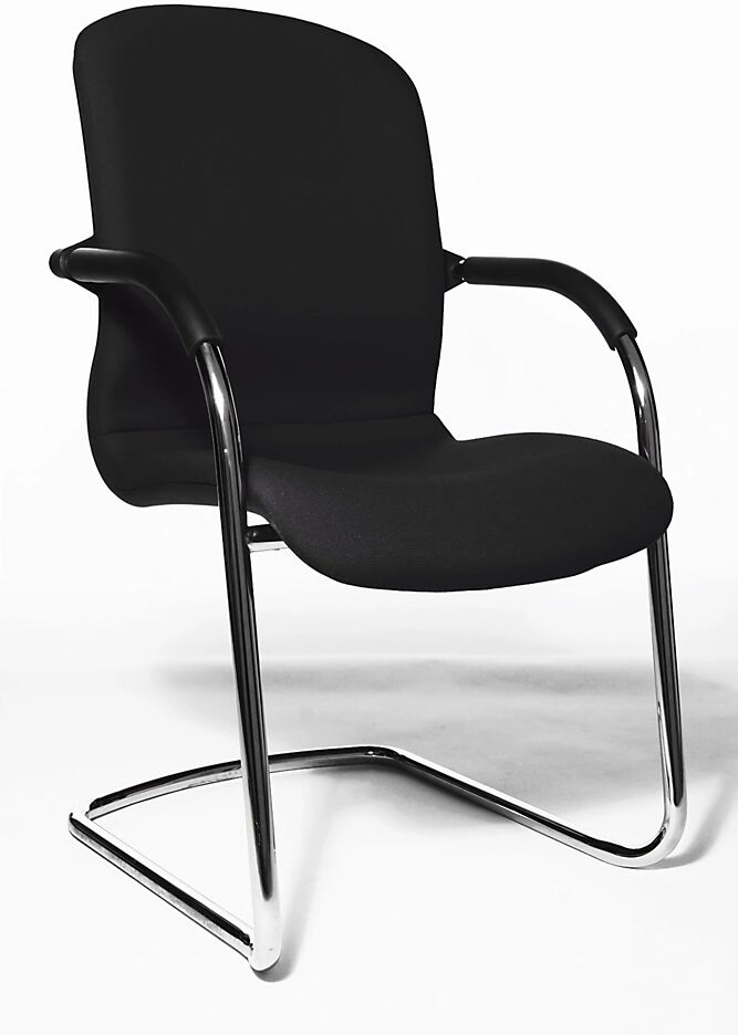 Topstar OPEN CHAIR: la silla de diseño para visitas, sillón oscilante acolchado, UE 2 unid., en negro