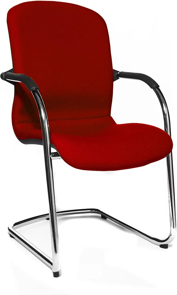 Topstar OPEN CHAIR: la silla de diseño para visitas, sillón oscilante acolchado, UE 2 unid., en rojo