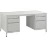 eurokraft basic Escritorio para encargados, gris luminoso, cajones: 2 x 140 mm, 2 x 280 mm, A x P 1600 x 800 mm