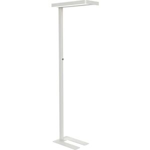 MAUL Lámpara LED de pie javal, atenuable, 7100 lúmenes, 80 W, blanco señal RAL 9003