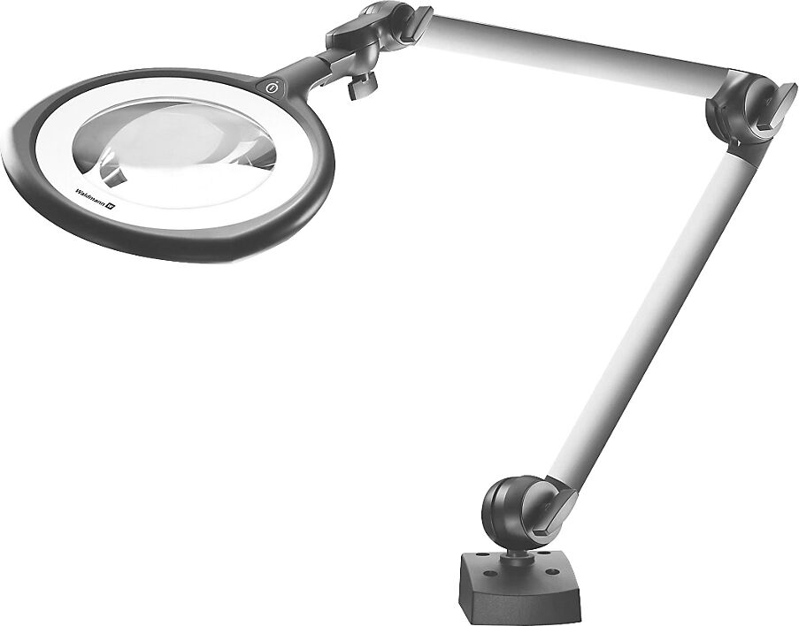 Waldmann Lámpara LED con lupa TEVISIO, modelo estándar, LED de 14 W, varillaje 500 / 484 mm