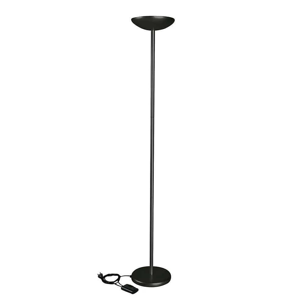MAUL Lámpara de pie halógena para techo, 120 W, atenuable, negra