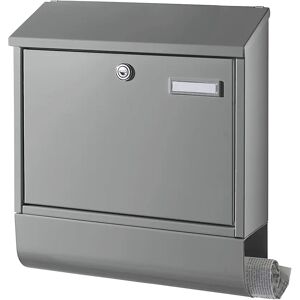 kaiserkraft Buzón, para periódico, aluminio gris RAL 9007