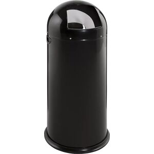 VAR Cubo de basura con trampilla, capacidad 52 l, altura 890 mm, negro intenso