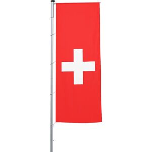 Mannus Bandera con pluma/bandera del país, formato 1,2 x 3 m, Suiza