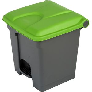 kaiserkraft Colector de residuos con pedal, capacidad 30 l, A x H x P 410 x 435 x 400 mm, gris, tapa verde