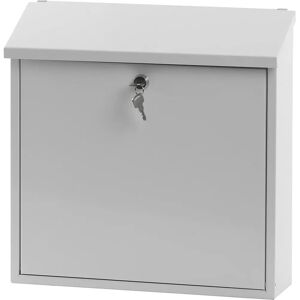 kaiserkraft Buzón, con techo inclinado plegable, HxAxP 370 x 370 x 115 mm, chapa de acero, con recubrimiento en polvo, blanco RAL 9010