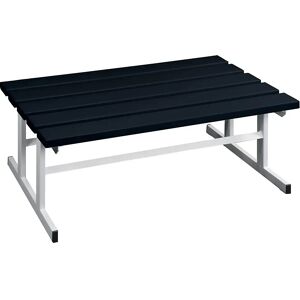 Wolf Banco para vestuarios, asiento por ambos lados, negro, 1000 mm de longitud