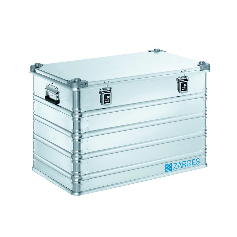 ZARGES Caja de transporte de aluminio, capacidad 195 l, L x A x H interiores 780 x 480 x 520 mm, modelo robusto