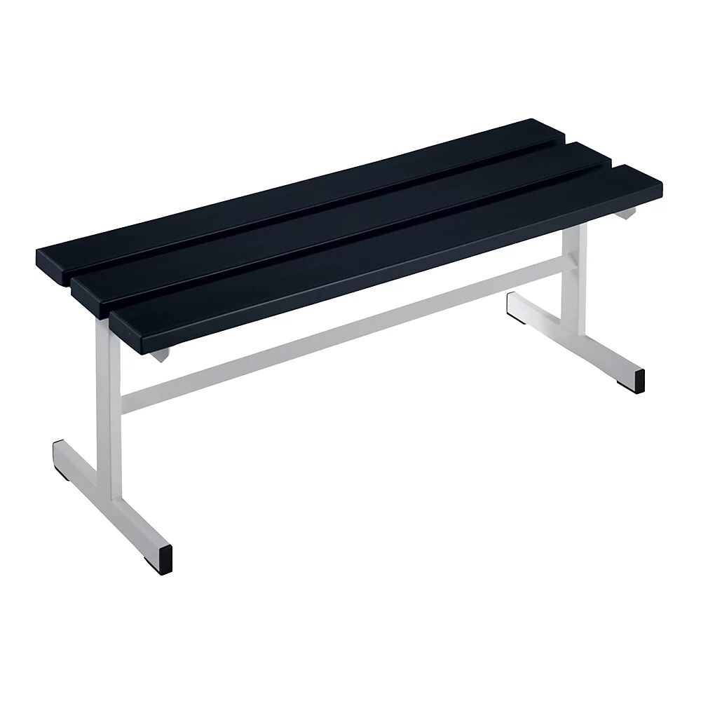 Wolf Banco para vestuarios, asiento por un lado, negro, 1000 mm de longitud