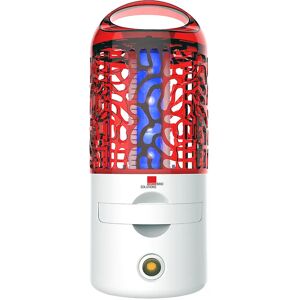 kaiserkraft Mata-insectos UV de 4 W, recargable, LED, funciona con batería, Ø x H 113 x 275 mm, blanco y rojo