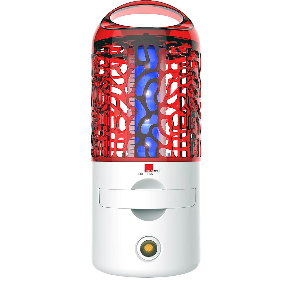 kaiserkraft Mata-insectos UV de 4 W, recargable, LED, funciona con batería, Ø x H 113 x 275 mm, blanco y rojo