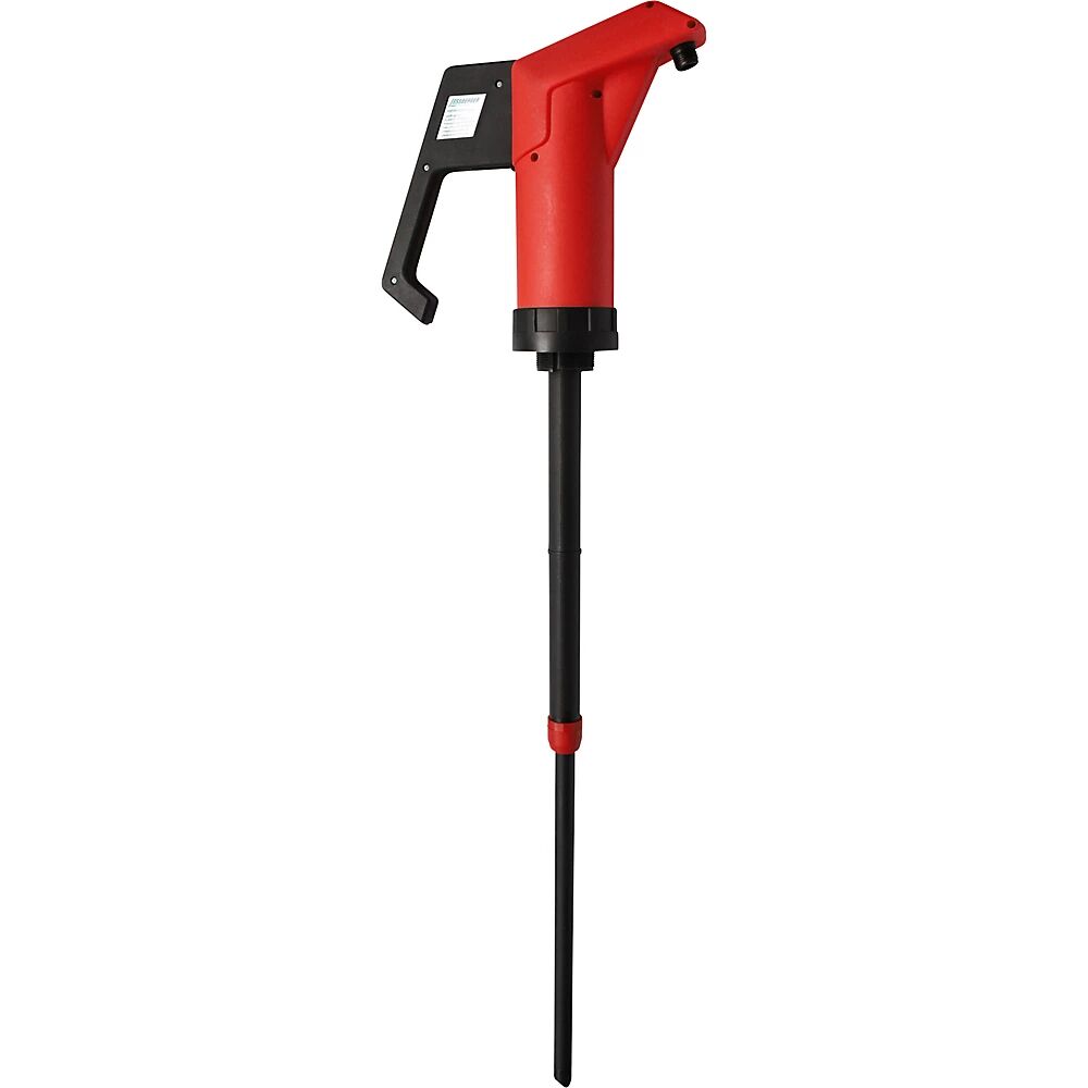 Jessberger Bomba manual para bidones grandes y pequeños, para soluciones alcalinas, roja, 0,3 l/carrera