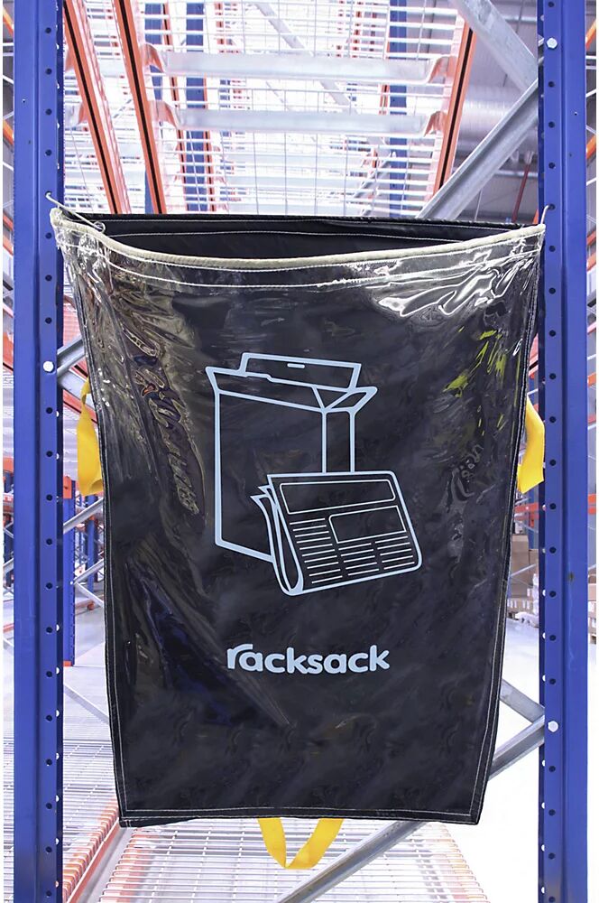 kaiserkraft Racksack®, capacidad 160 l, símbolo: residuos de papel, azul/transparente, UE 5 unid.