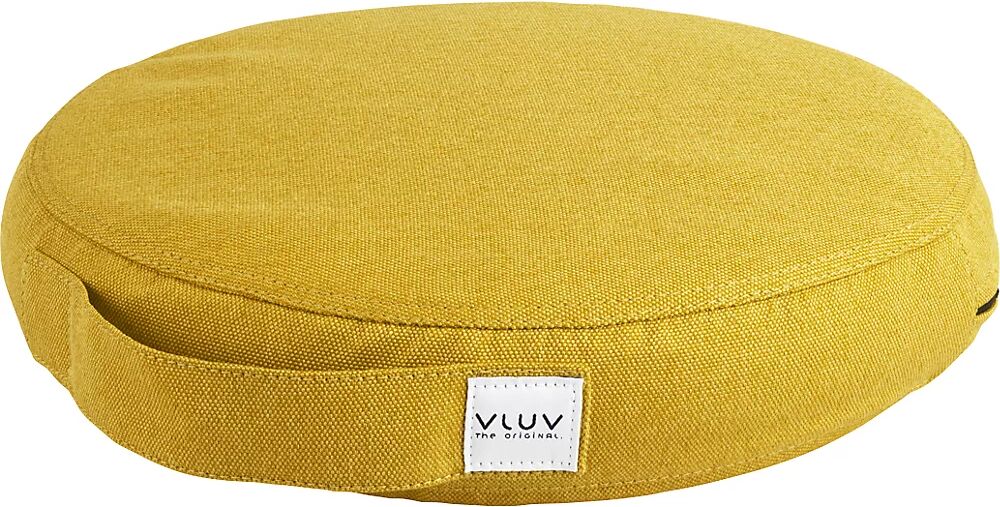 VLUV Cojín de equilibrio PIL&PED LEIV, con tapizado de tela, Ø 360 mm, amarillo mostaza