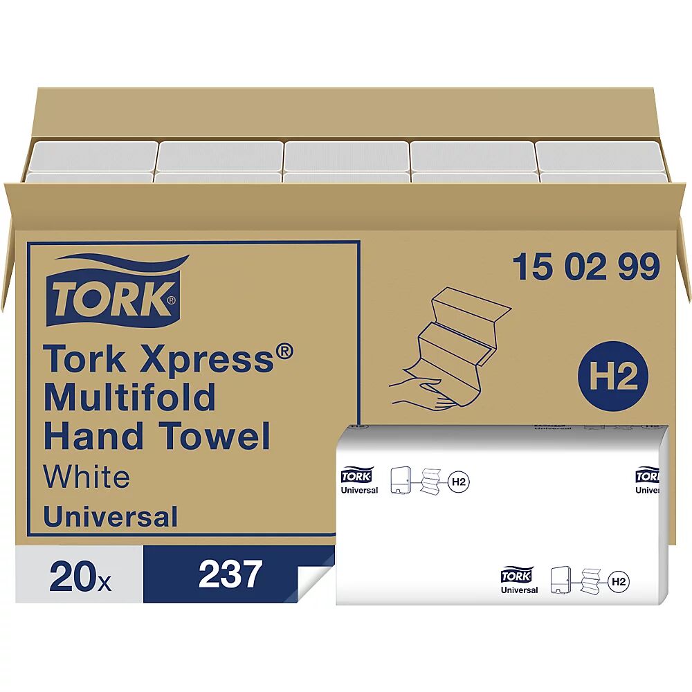 kaiserkraft Toallas plegadas Tork Xpress®, multifold, blancas, UE 4740 toallas
