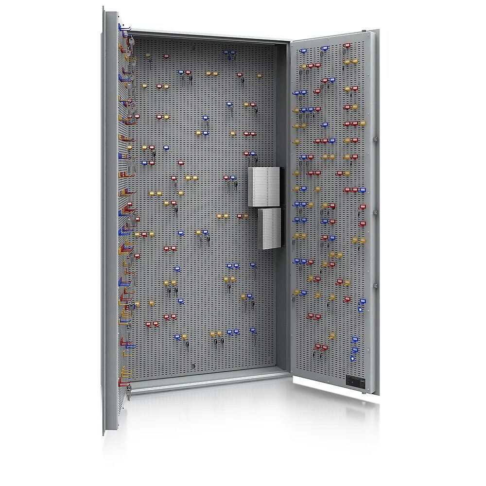 kaiserkraft Caja de caudales para llaves, nivel de seguridad A y euronorma S1, gris luminoso, H x A x P 1800 x 1000 x 200 mm, para un máx. de 1000 ganchos