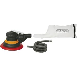 KS Tools Lijadora excéntrica de aire comprimido con aspiración de polvo, 240 W, consumo de aire 255 l/min