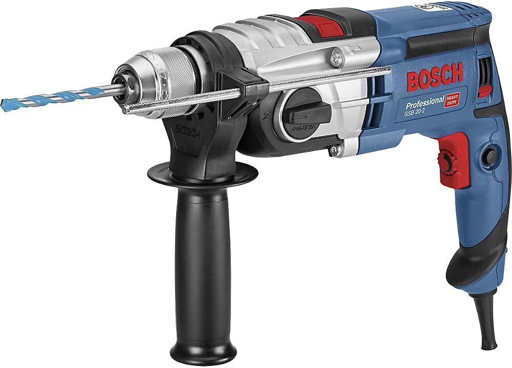 Bosch Taladradora de percusión GSB 20-2 Professional, con portabrocas de cierre rápido, en L-CASE con asa adicional