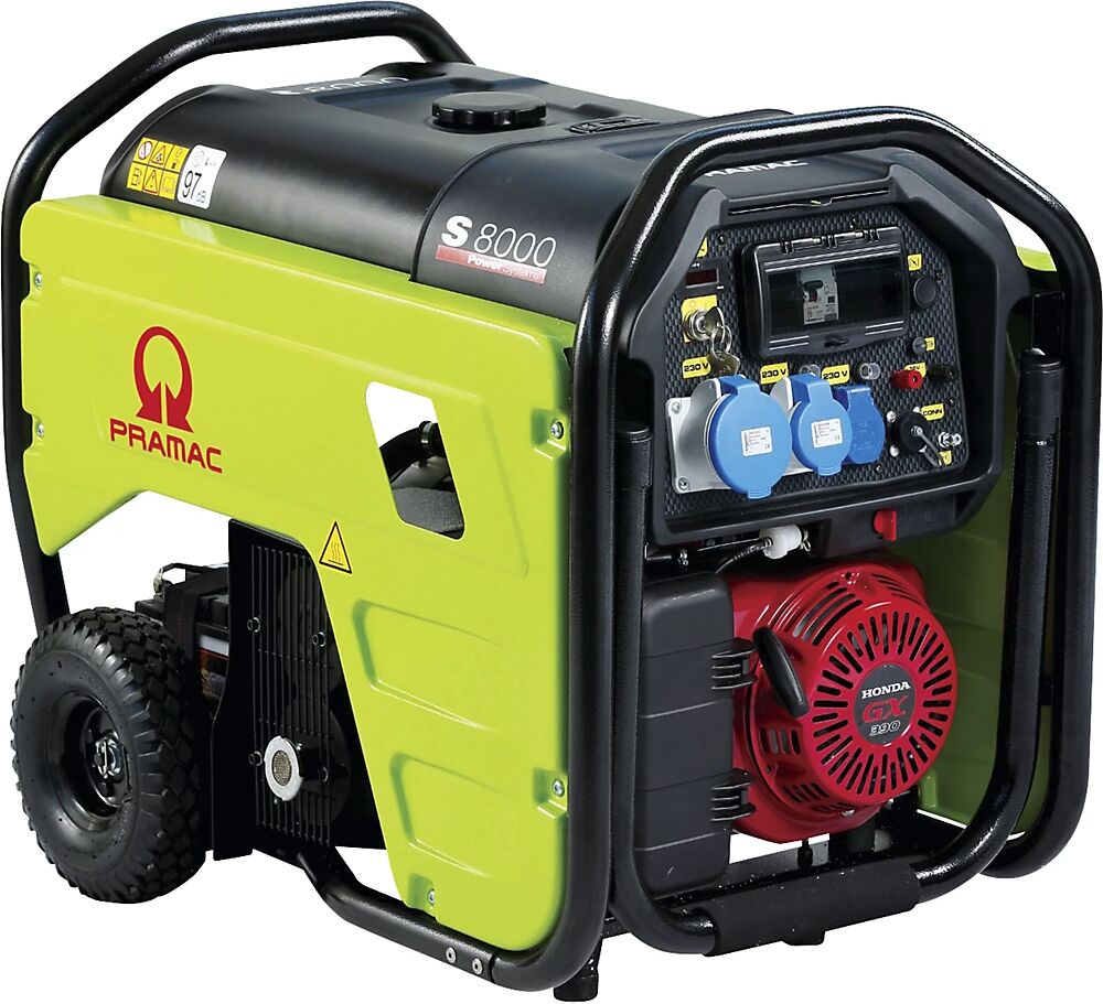 Pramac Generador eléctrico serie S, gasolina, 230 V, S 8000 - potencia 6,0 kVA, E-Start, 5,5 kW