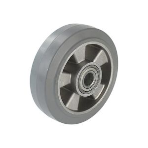 Proroll Neumático de caucho macizo elástico, gris, rodamiento de bolas de precisión, Ø de rueda x anchura 160 x 50 mm
