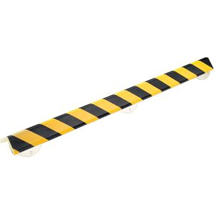 SHG Protección de esquinas Knuffi® con carril de montaje, tipo H+, pieza de 1 m, negro y amarillo