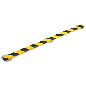 SHG Protección de superficies Knuffi® con carril de montaje, tipo F, pieza de 1 m, amarillo y negro