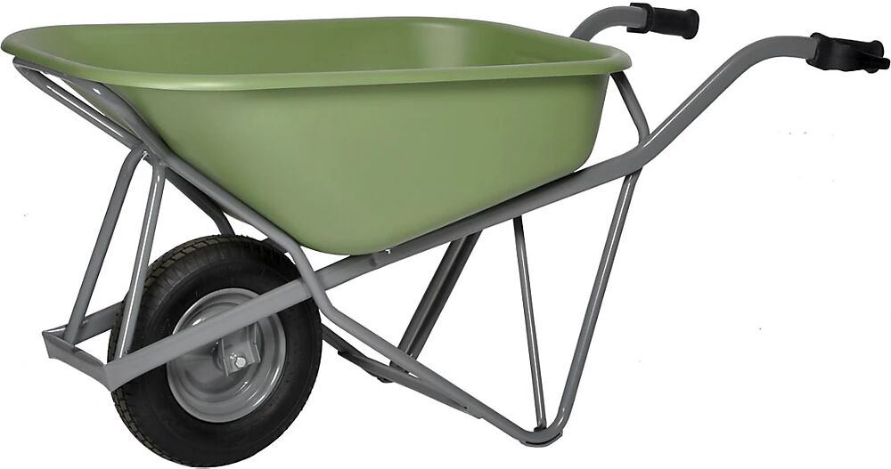 MATADOR Carretilla Profi-Max Plus, de acero, 90 l, cubeta de PEAD verde, a partir de 6 unid.