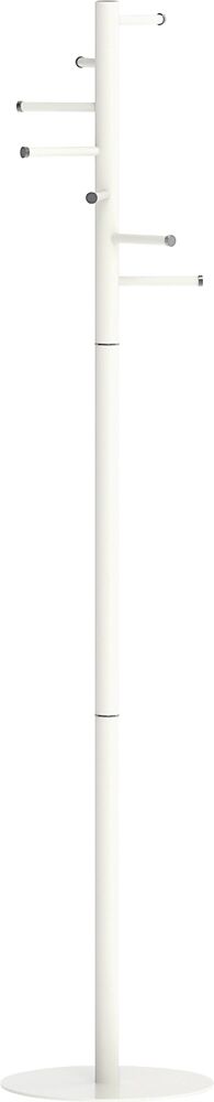 MAUL Perchero caurus, altura 1770 mm, Ø de la columna 40 mm, 7 ganchos, blanco