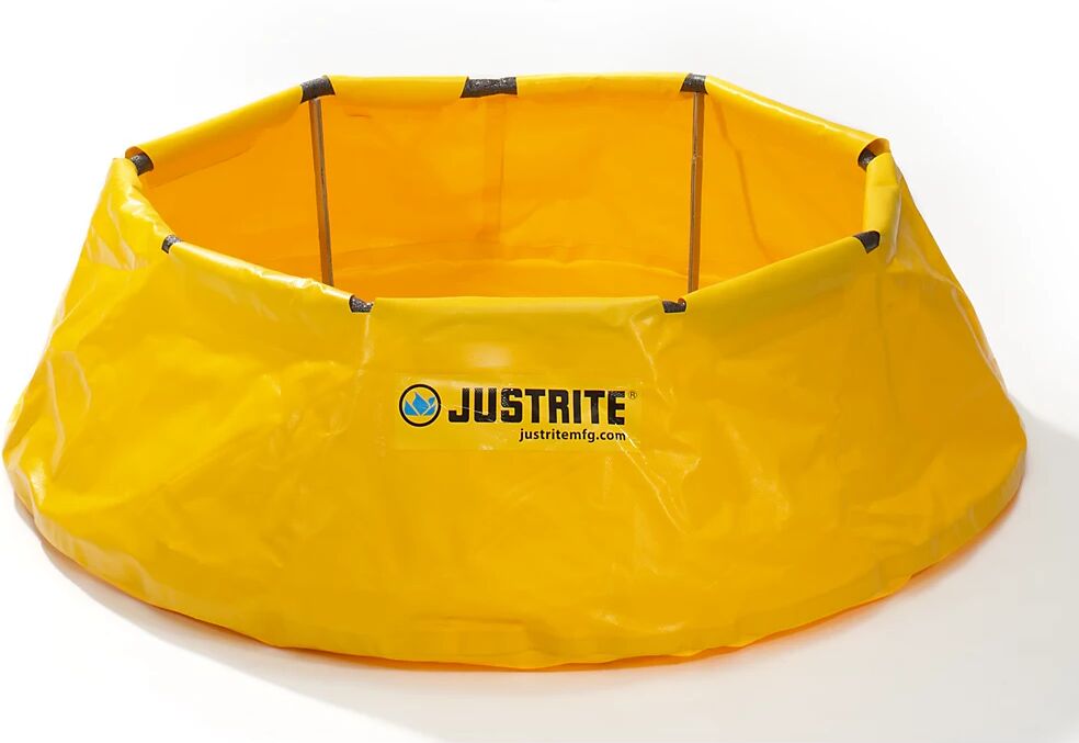 Justrite Cubeta plegable de emergencia POP-UP, lona especial de vinilo con anillo de espuma, volumen de recogida 250 l