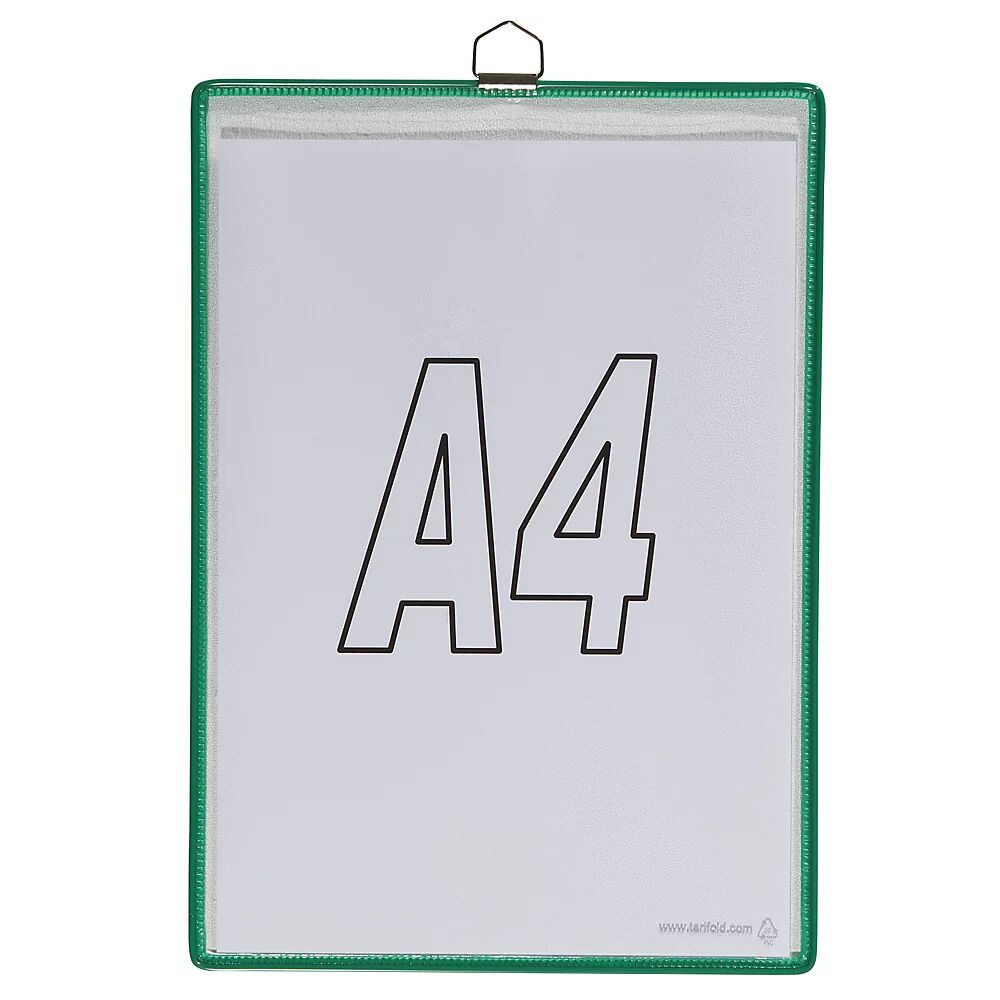 Tarifold Bolsa transparente colgante, para formato DIN A4, verde, UE 10 unidades